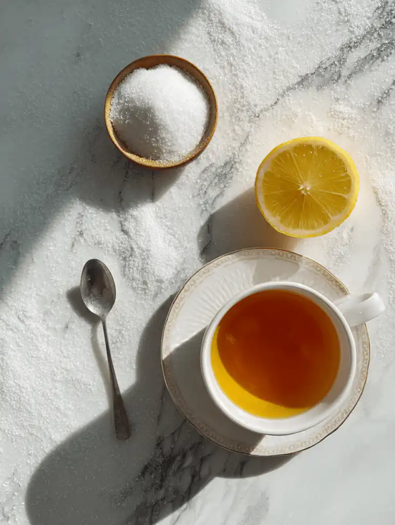 Dr Mark Hyman gelatin recipe ingredients including gelatin powder herbal tea and lemon