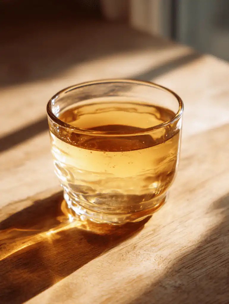 Dr Mark Hyman gelatin recipe served as a light protein-rich drink in a clear glass cup