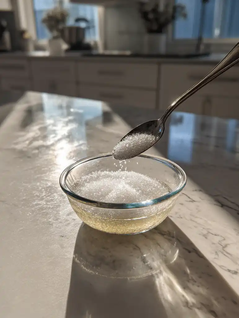 Dr oz gelatin recipe being mixed with hot water during preparation step