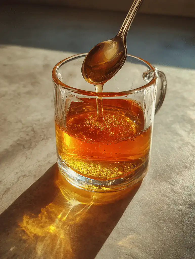 Asian honey protocol recipe mixing honey into warm water step