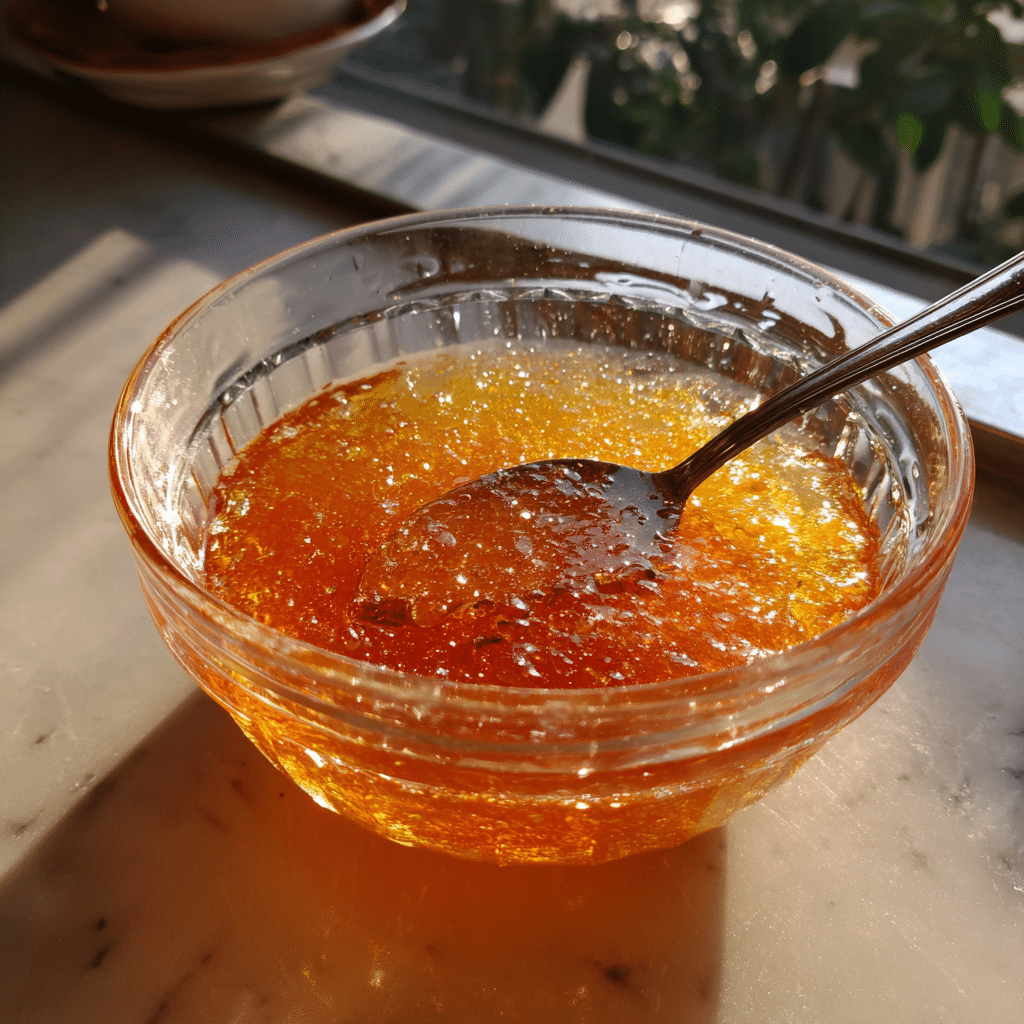 Bariatric gelatin recipe being mixed with water during preparation step