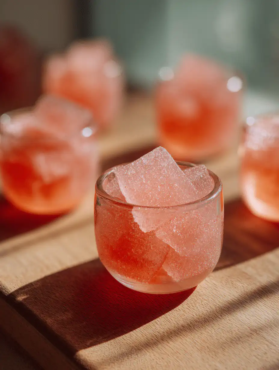 Bariatric gelatin recipe served in small glass cups with light pink gelatin texture