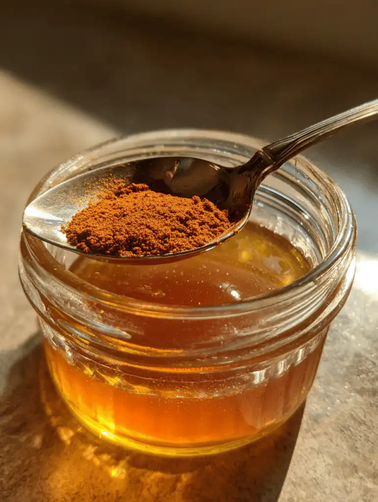 Dr Ben Carson honey recipe mixing raw honey with cayenne pepper step