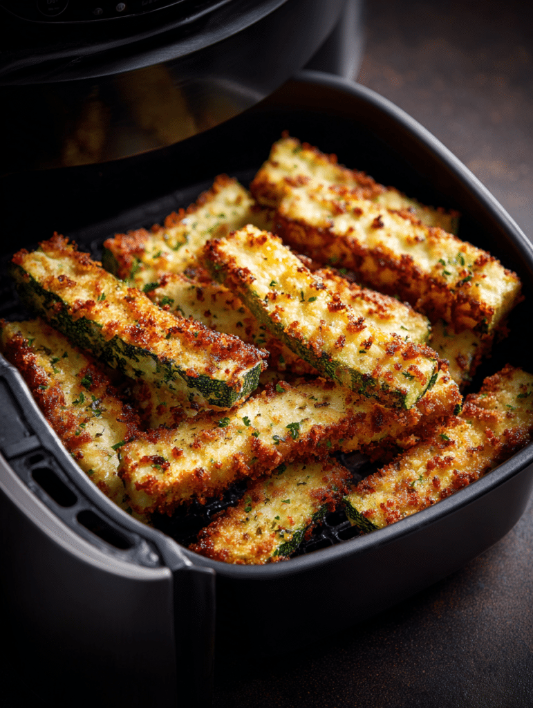 zucchini fries air fryer crispy golden texture