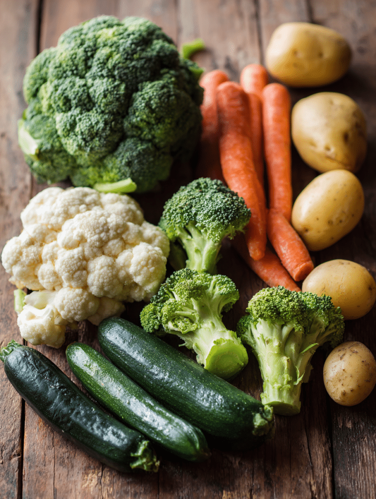 ingredients for air fryer veggies fresh vegetables