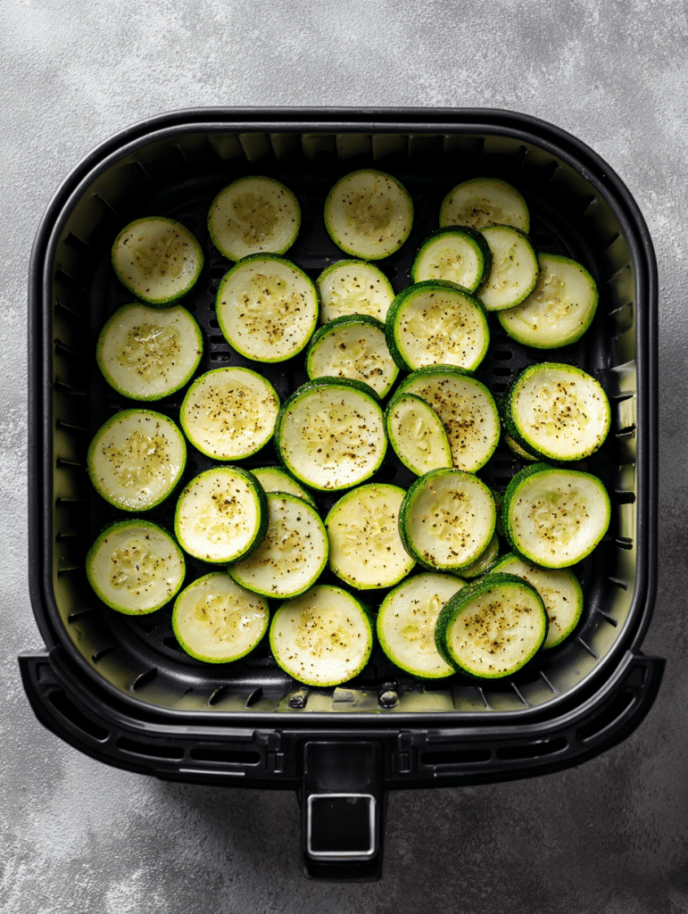 zucchini chips air fryer cooking process