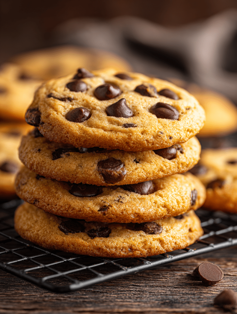 air fryer chocolate chip cookies with gooey chocolate centers