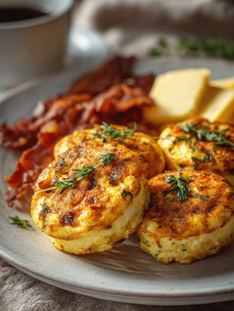 air fryer egg bites recipe with fluffy texture and cheese
