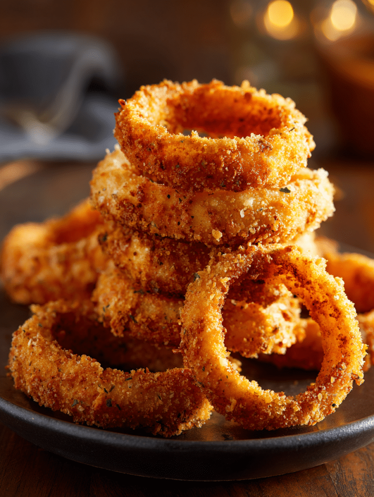 air fryer onion rings crispy and golden