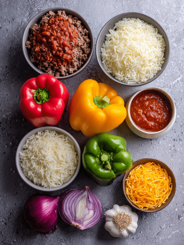 ingredients for air fryer stuffed peppers recipe
