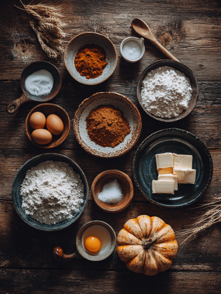 ingredients for autumn cupcake recipe