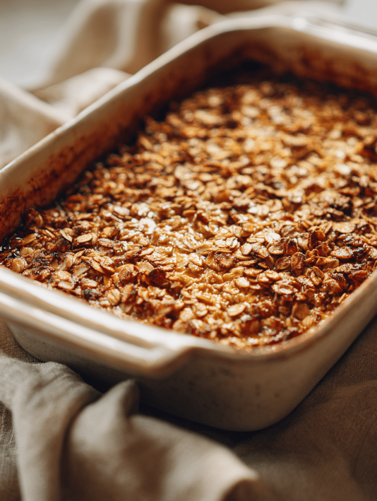 baked oatmeal recipe fresh from oven