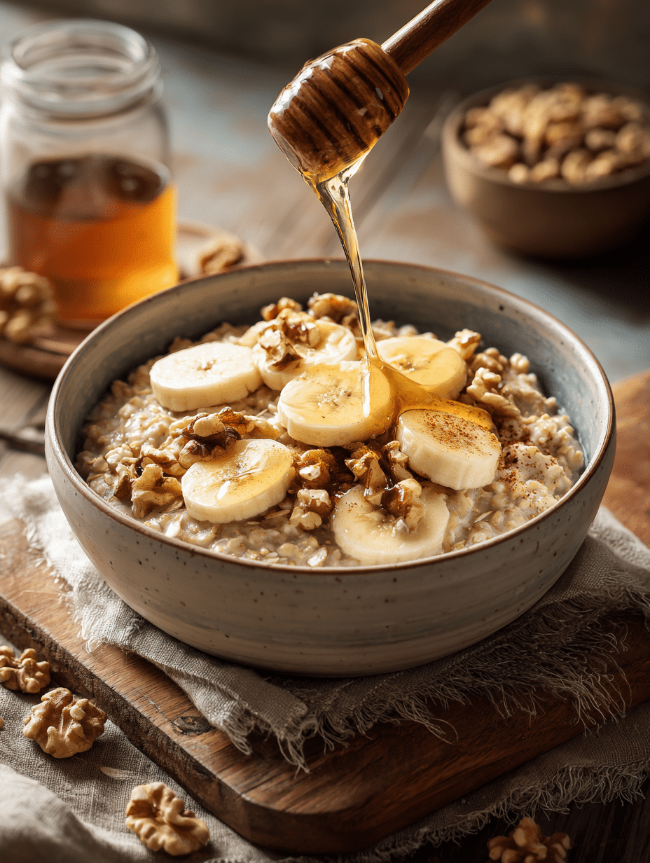 banana oatmeal recipe with creamy homemade oatmeal
