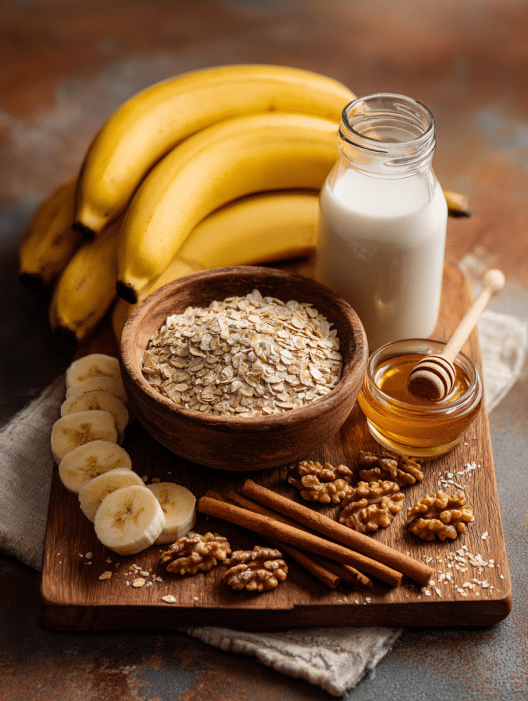 ingredients for banana oatmeal recipe