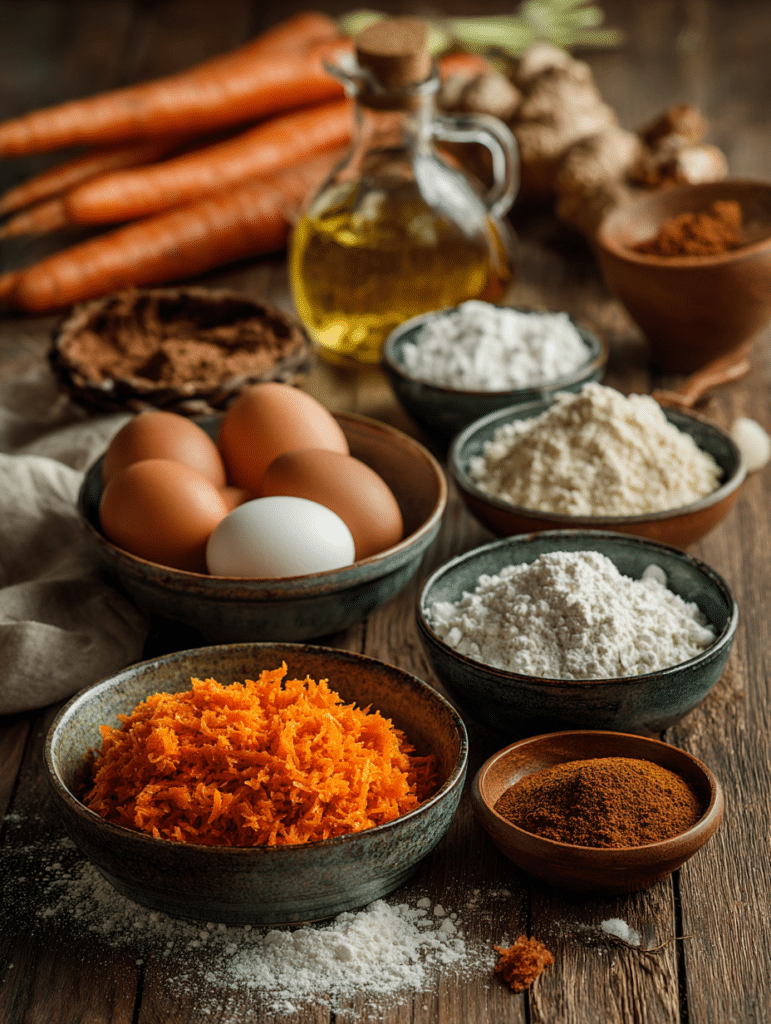 ingredients for carrot cupcake recipe