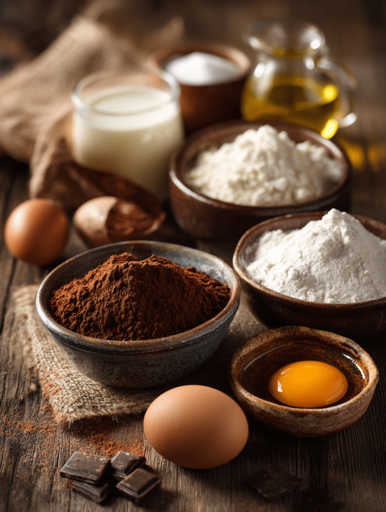 ingredients for chocolate cupcake recipe