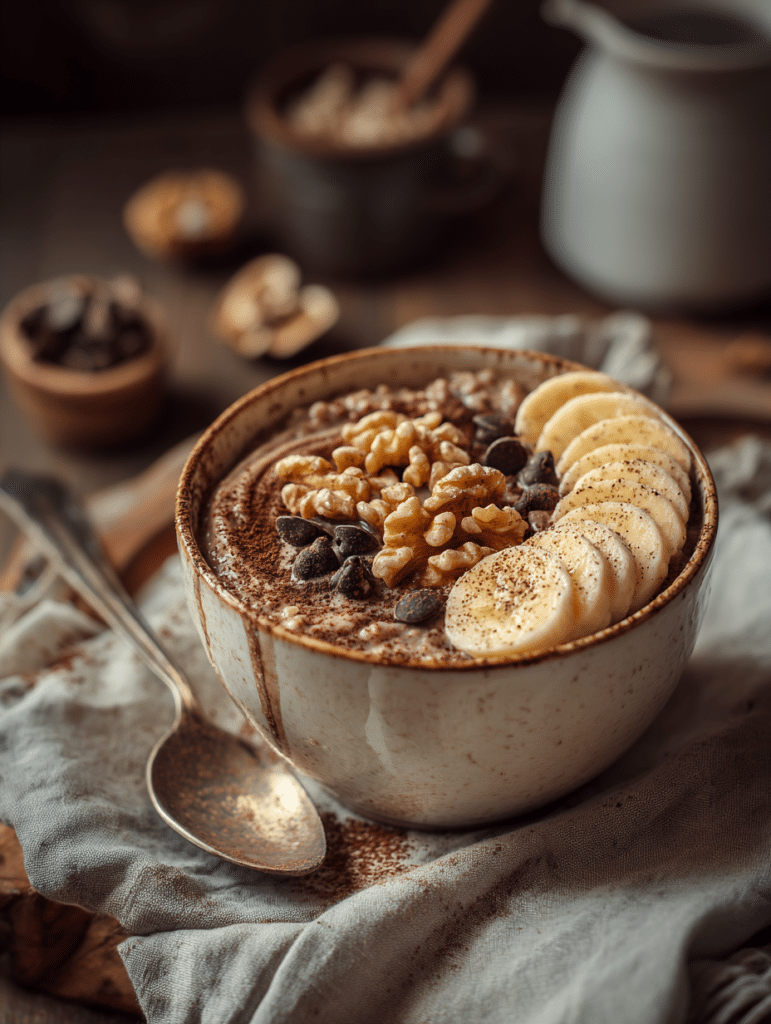 chocolate oatmeal recipe with creamy homemade oatmeal