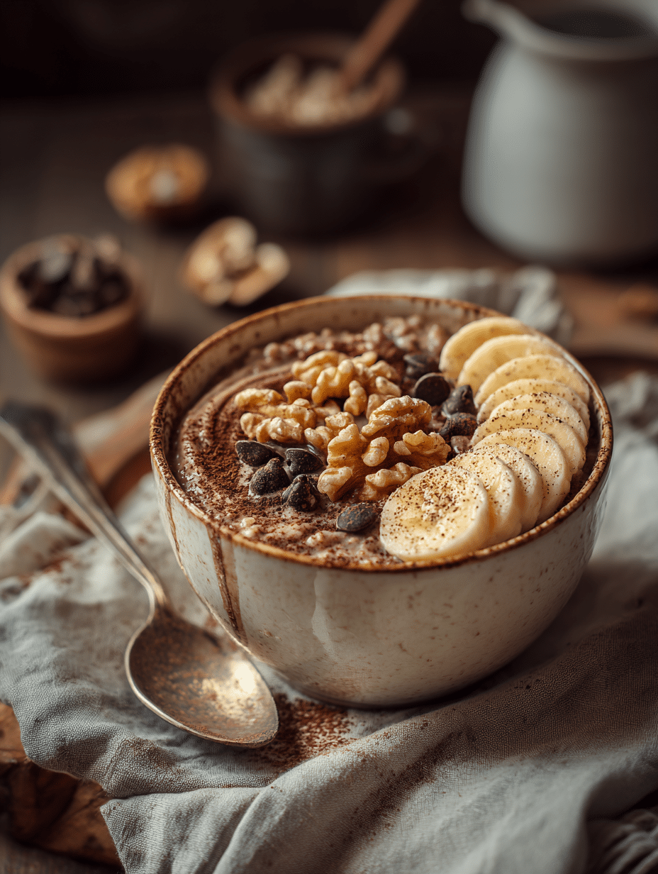 chocolate oatmeal recipe with creamy homemade oatmeal