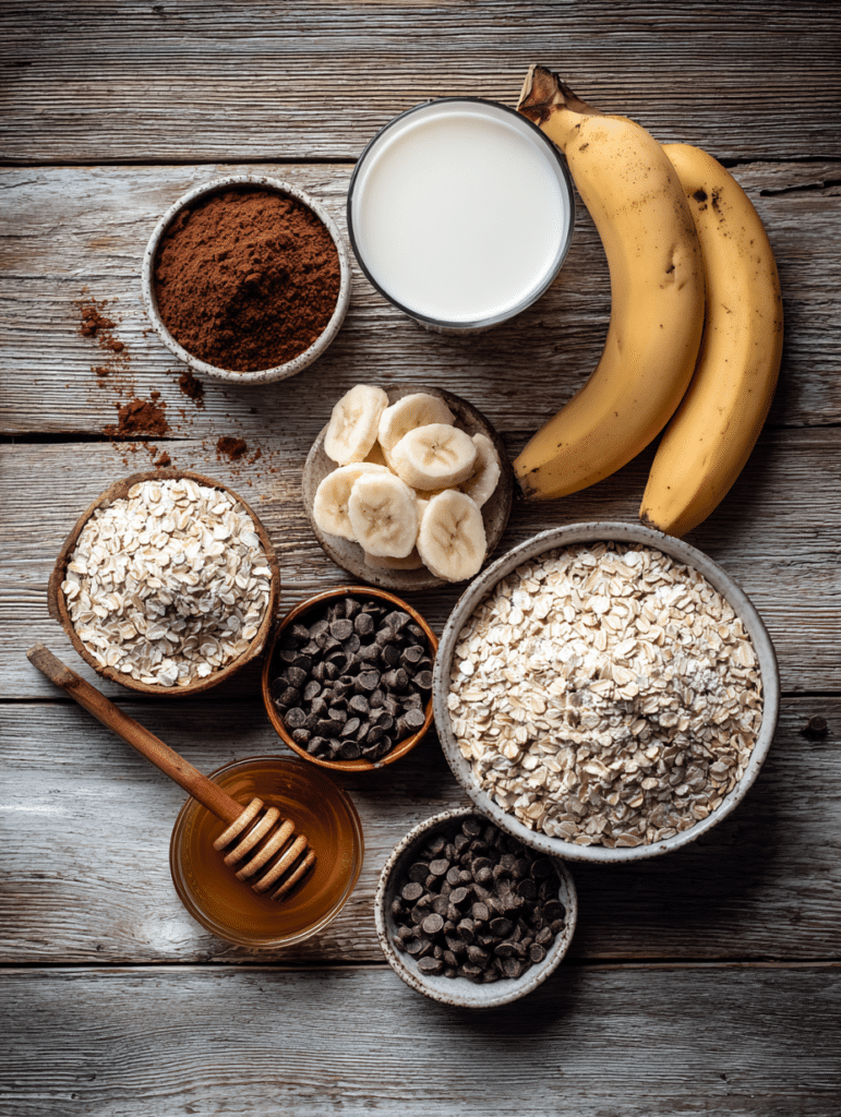 ingredients for chocolate oatmeal recipe