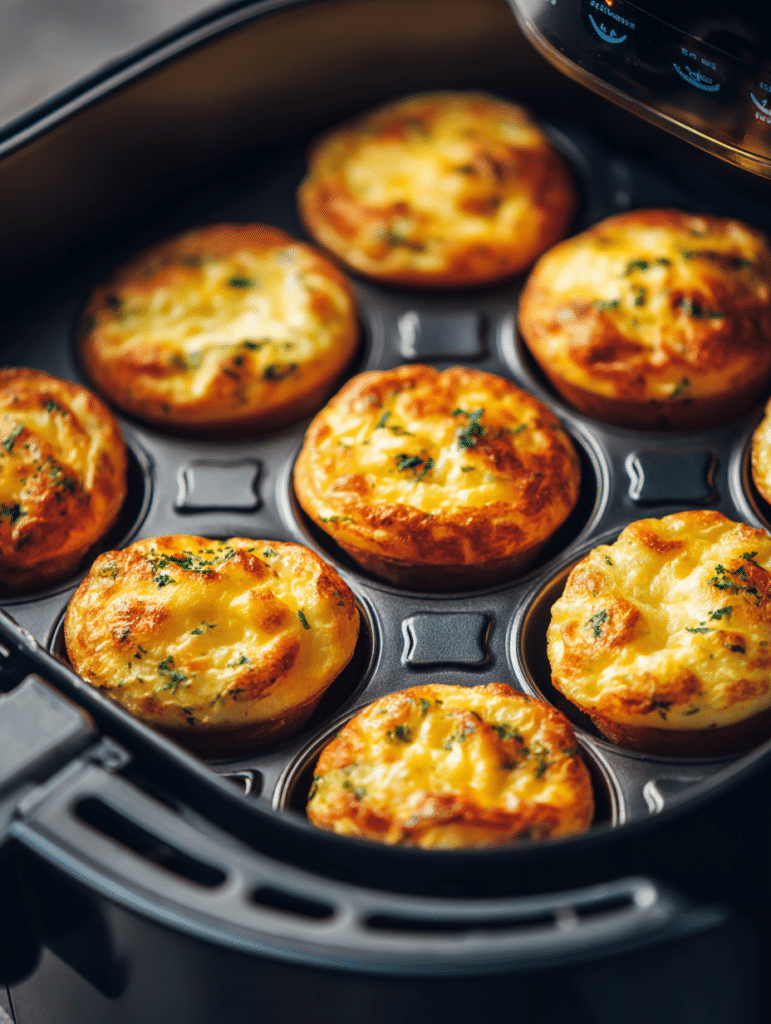 cooking air fryer egg bites in silicone molds