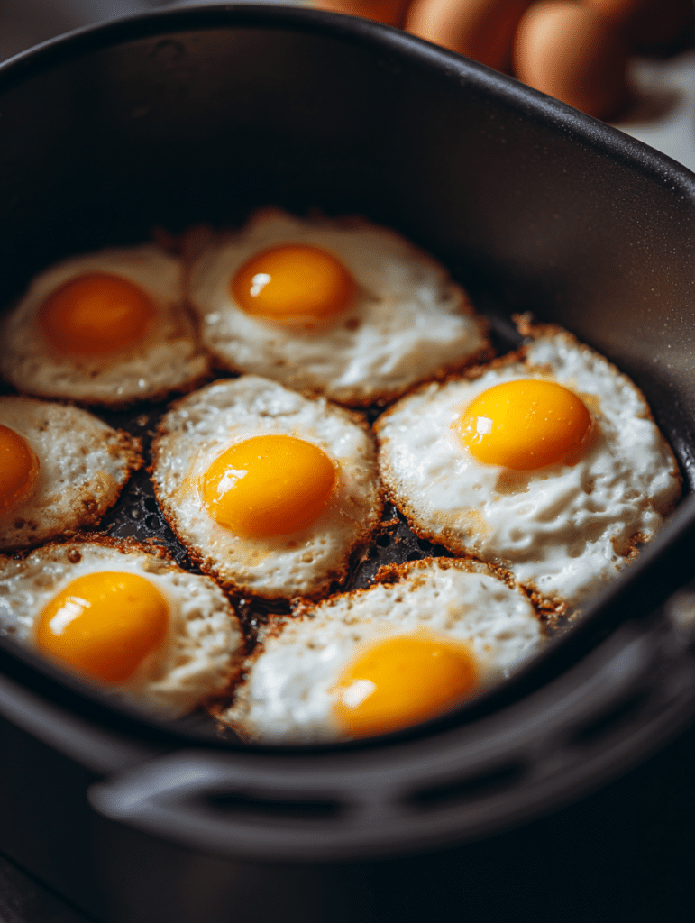 cooking eggs in air fryer basket