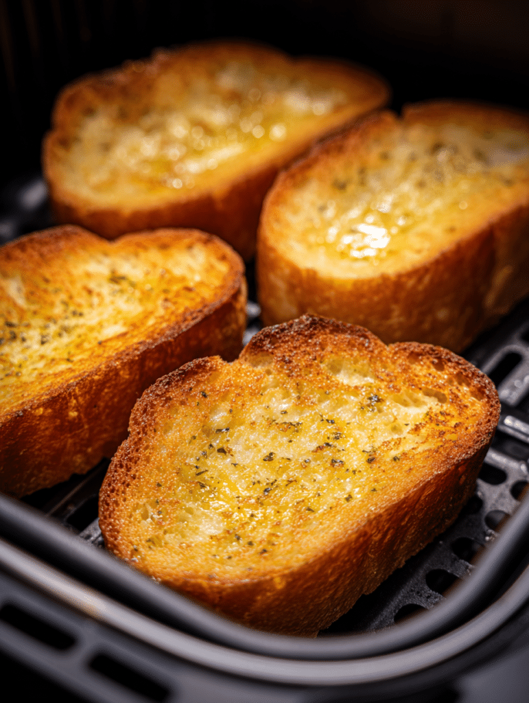 cooking garlic bread in air fryer basket