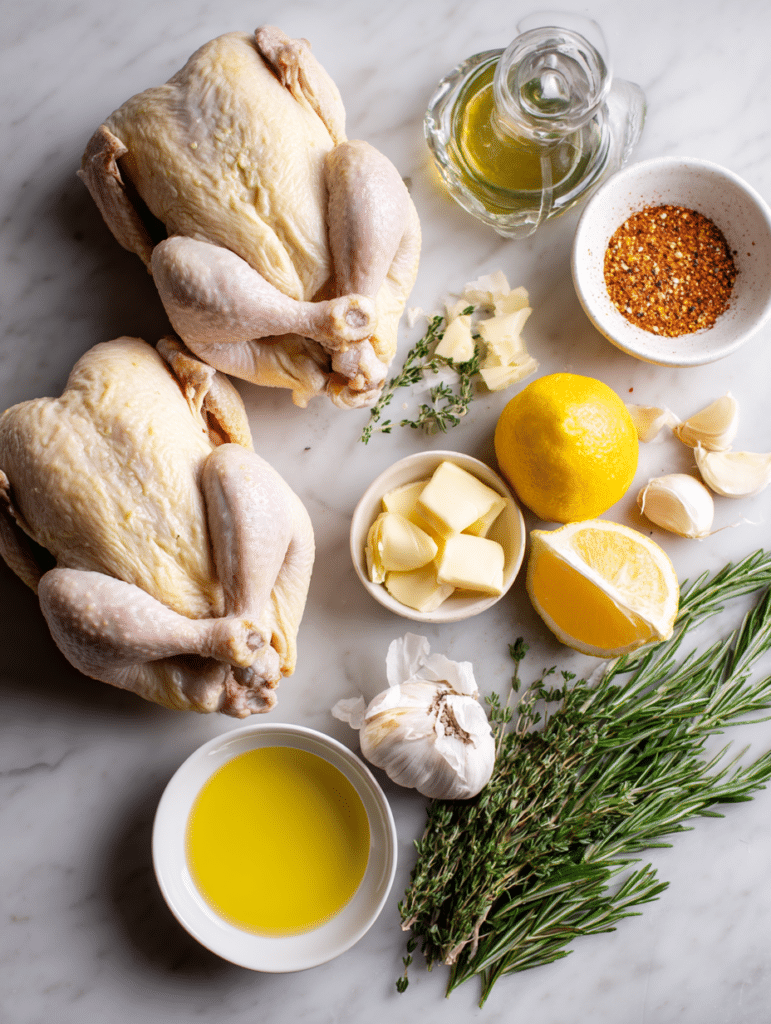 ingredients for cornish game hen air fryer recipe