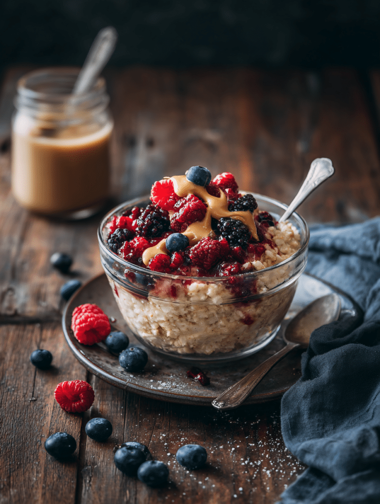 stirring creamy vegan oatmeal recipe
