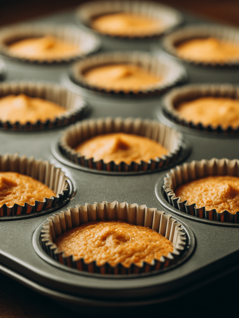 filling cupcake liners for carrot cupcake recipe