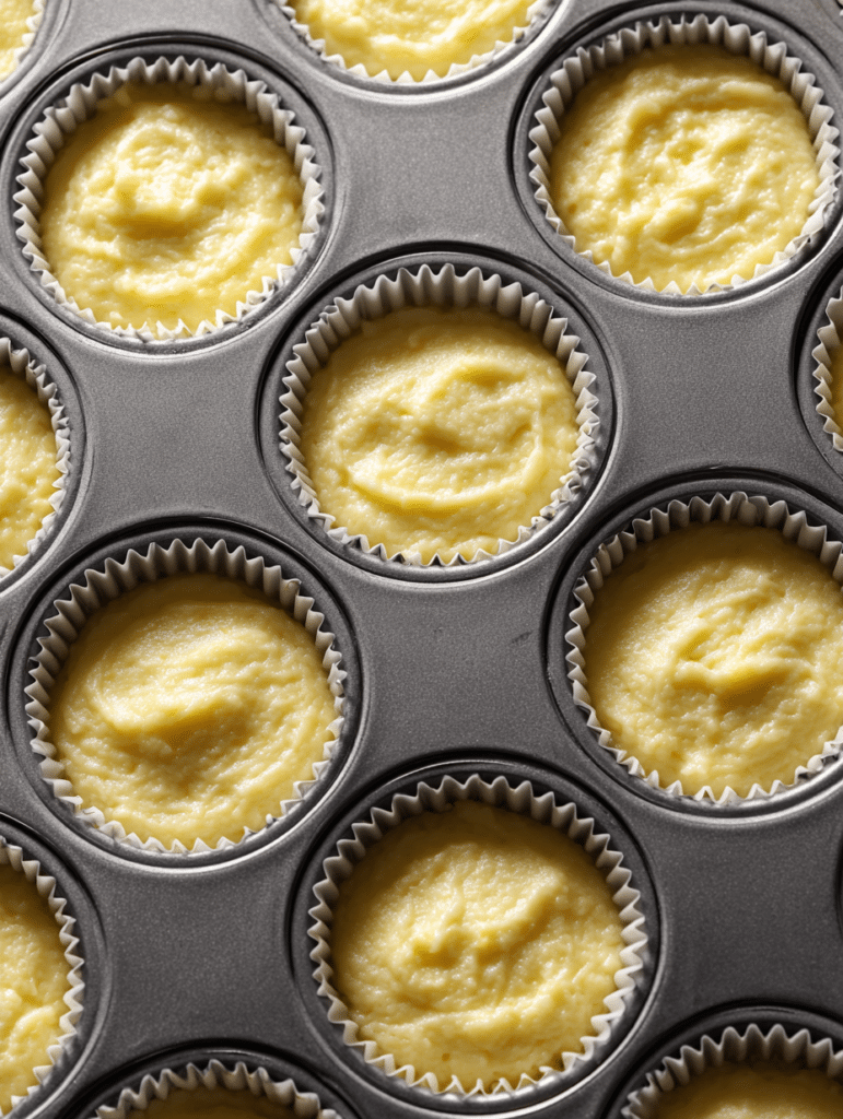 filling cupcake liners for lemon cupcake recipe
