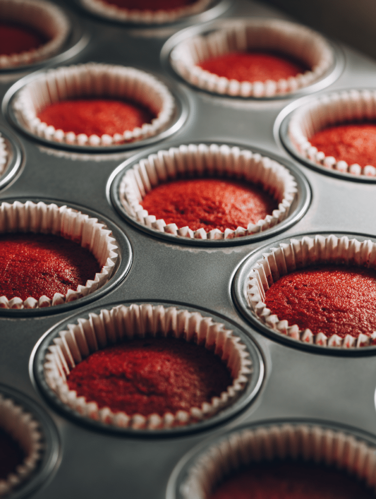filling cupcake liners for red velvet cupcake recipe