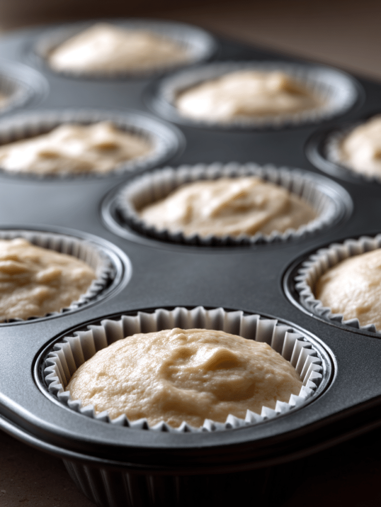 filling cupcake liners for vegan cupcake recipe