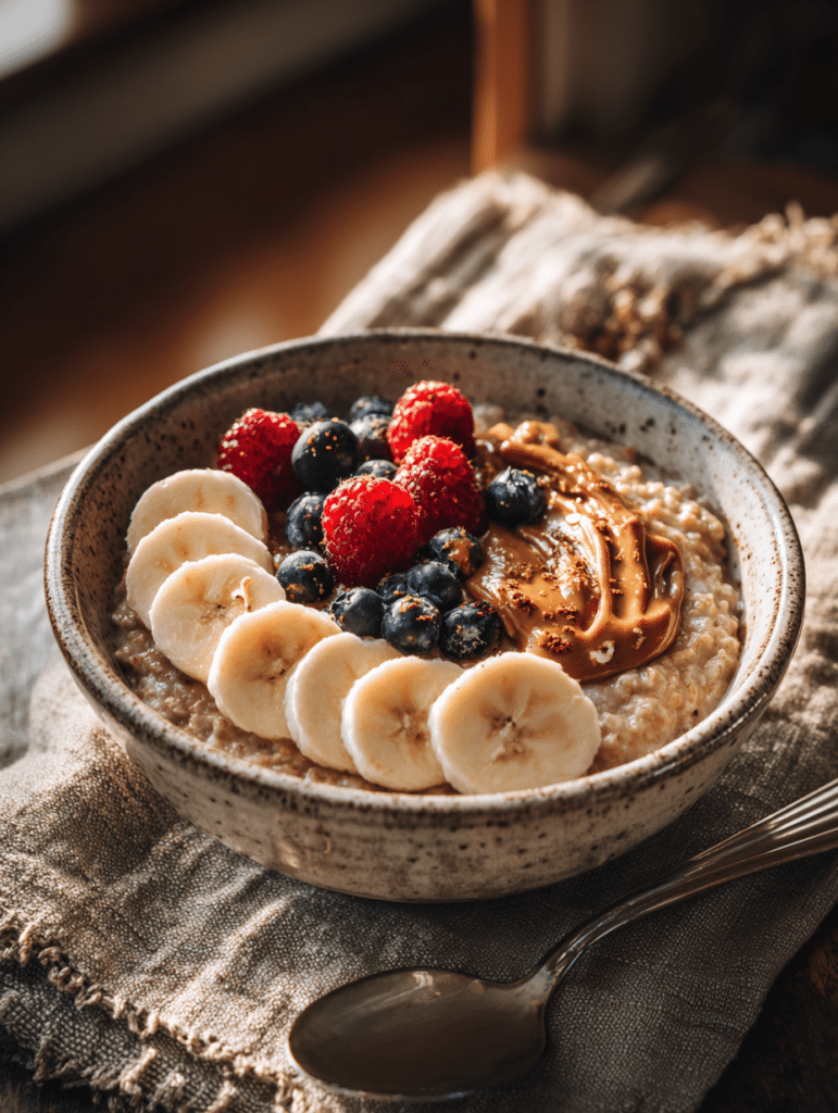 instant pot oatmeal recipe with creamy oatmeal bowl