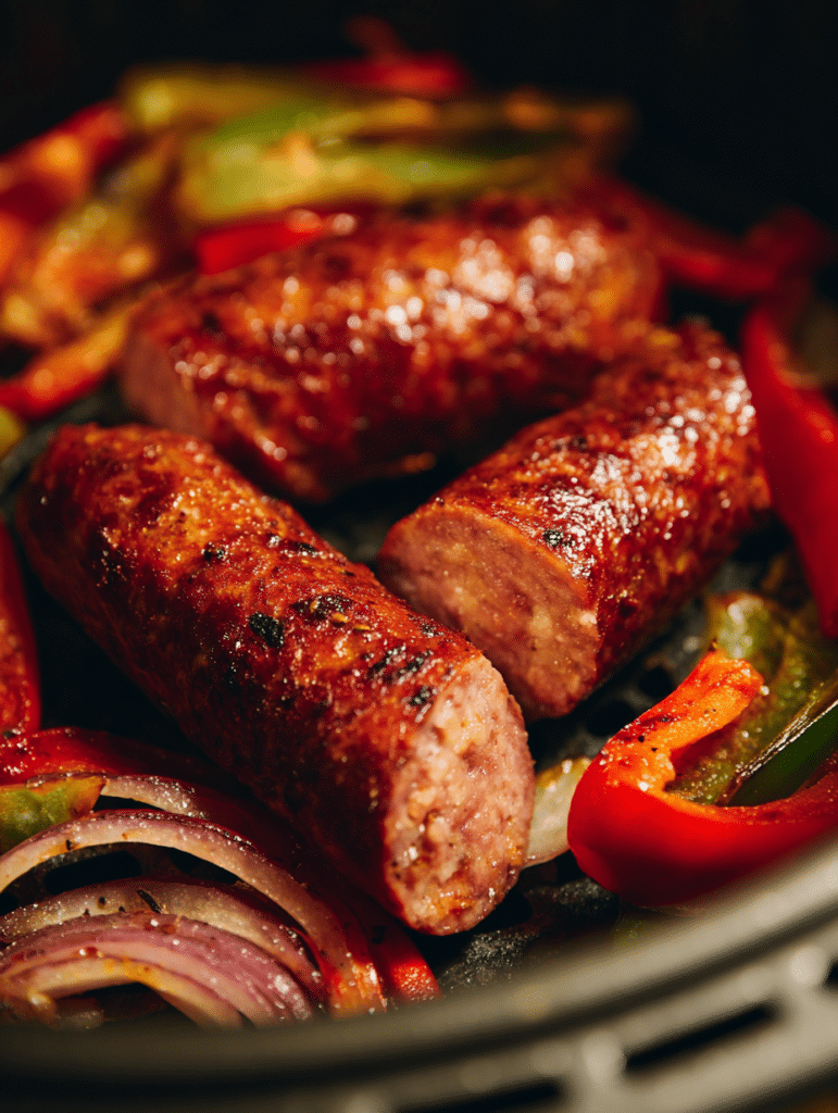 Italian sausage in air fryer crispy and juicy