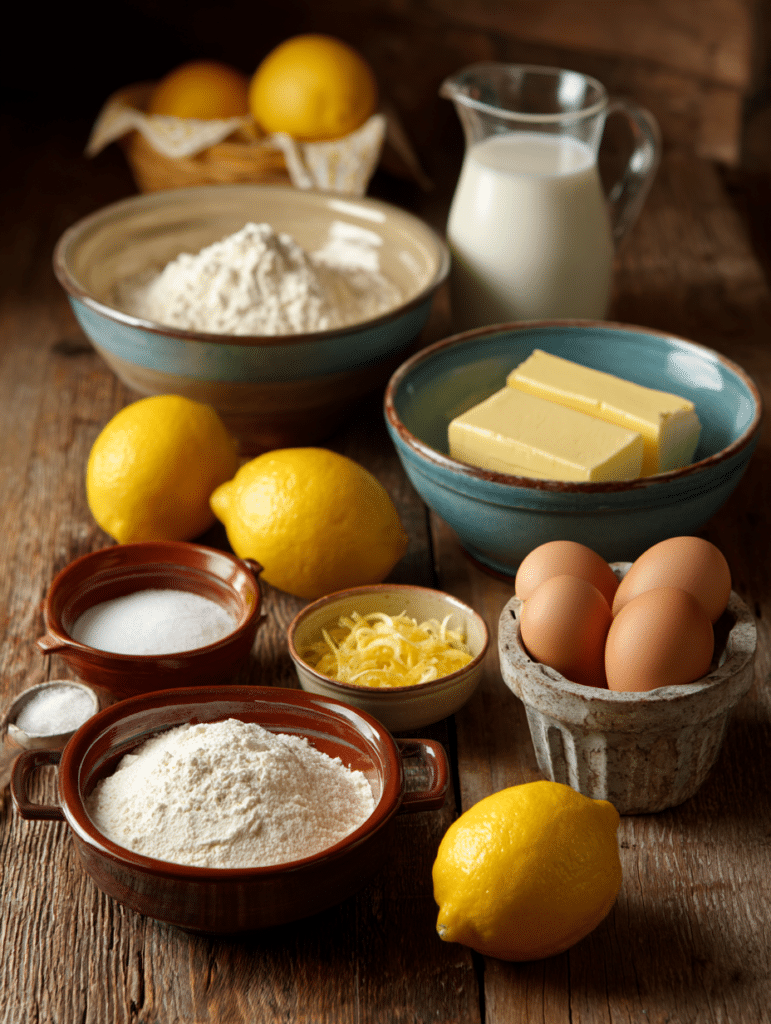 ingredients for lemon cupcake recipe
