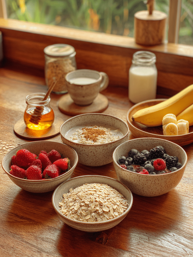 ingredients for microwave oatmeal recipe