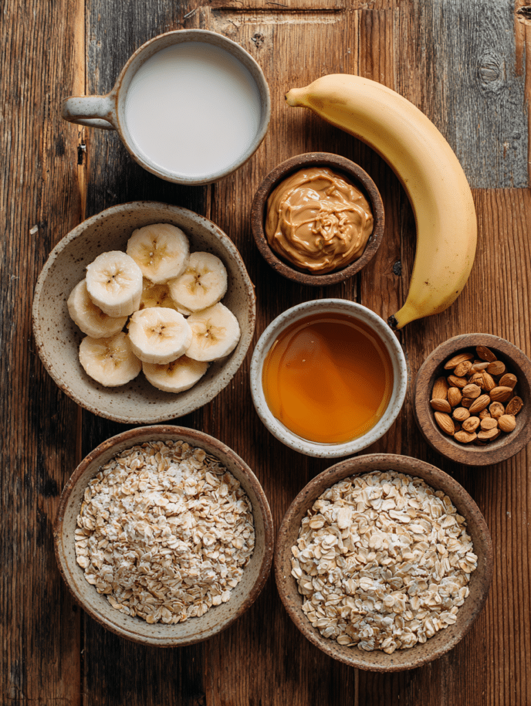 ingredients for peanut butter oatmeal recipe
