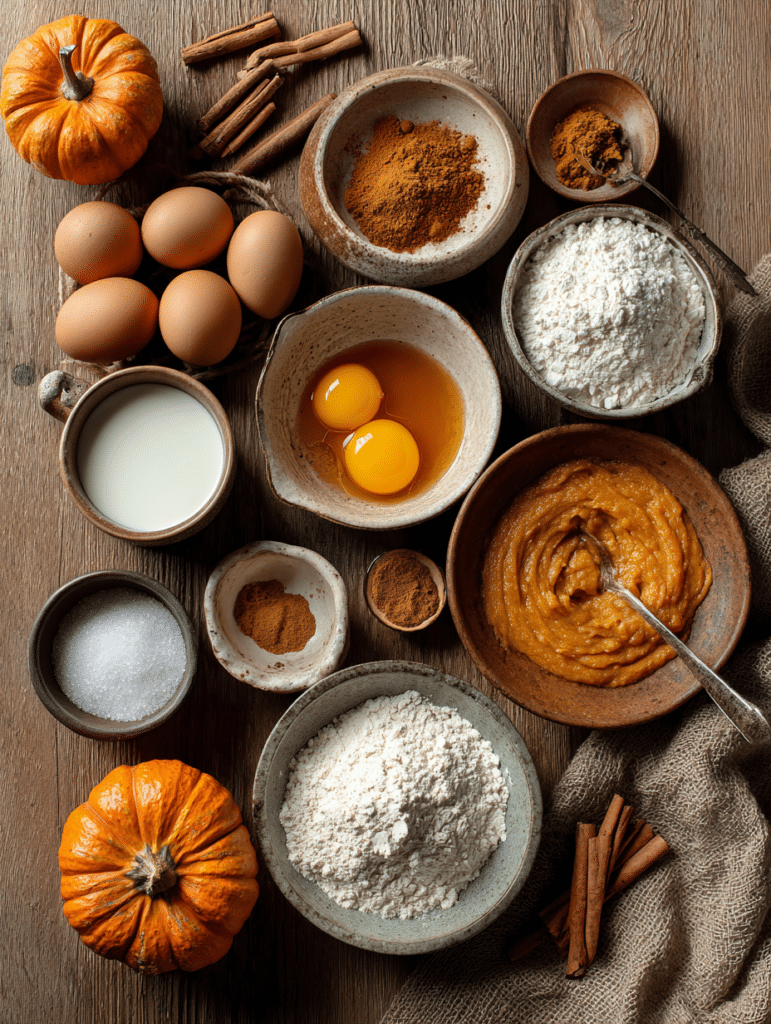 ingredients for pumpkin cupcake recipe