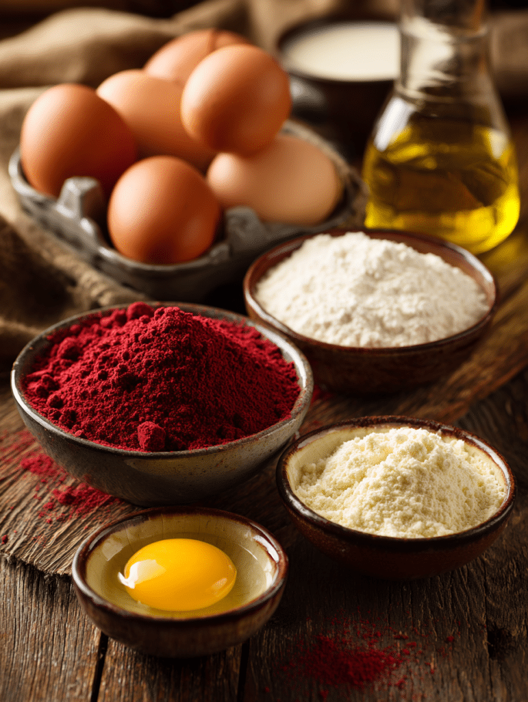 ingredients for red velvet cupcake recipe
