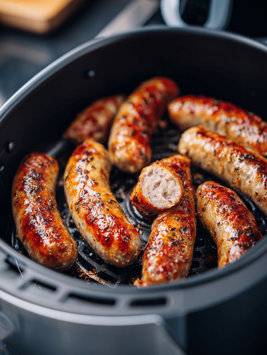 sausages in air fryer crispy and juicy