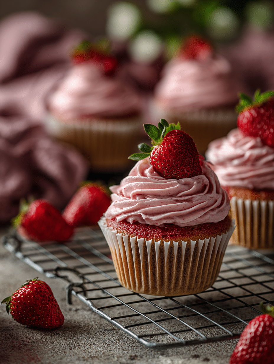 strawberry cupcake recipe with fresh homemade strawberry cupcakes