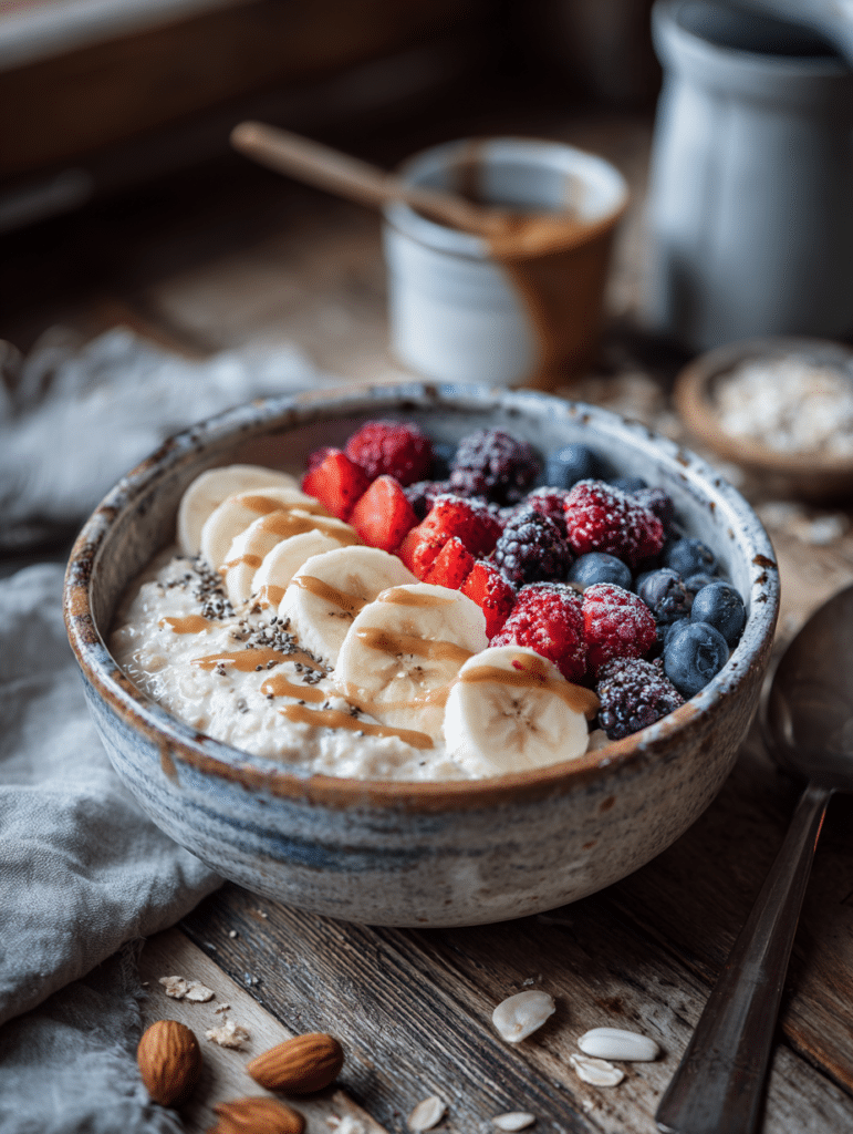 vegan oatmeal recipe with creamy homemade oatmeal